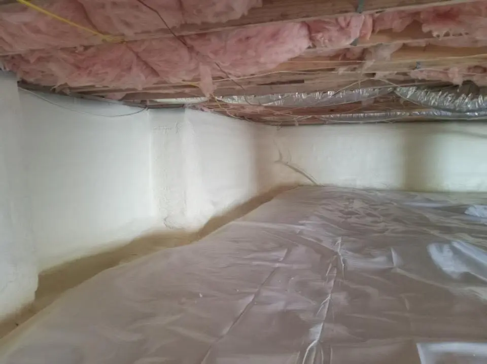 Crawl space encapsulation with closed-cell spray foam for Spray Foam Roofing in Bernards
